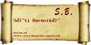 Sóti Bereniké névjegykártya